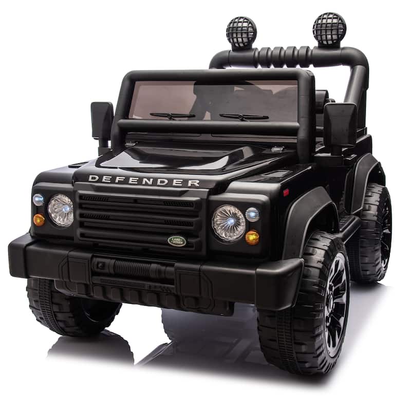 Kids Ride-On Car with Remote Control, Black Off-Road Toy Car Battery Powered Electric Vehicle with LED Lights