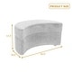 preview thumbnail 5 of 9, Upholstered Chenille Boucle Half Moon Storage Ottoman with Tray