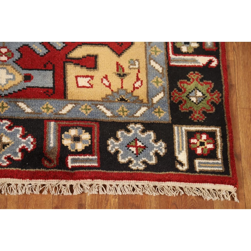 Geometric Viss Oriental Rug Handmade Wool Carpet - 4'1" x 5'9"