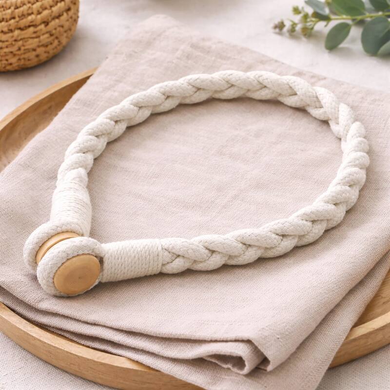 Braided Curtain Tiebacks with Magnetic Closure 19 x 0.5 in