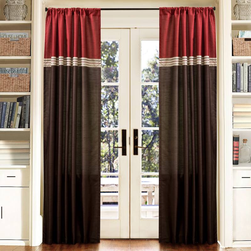 Lush Decor Terra Window Curtain Panel Pair - Red - 120 Inches