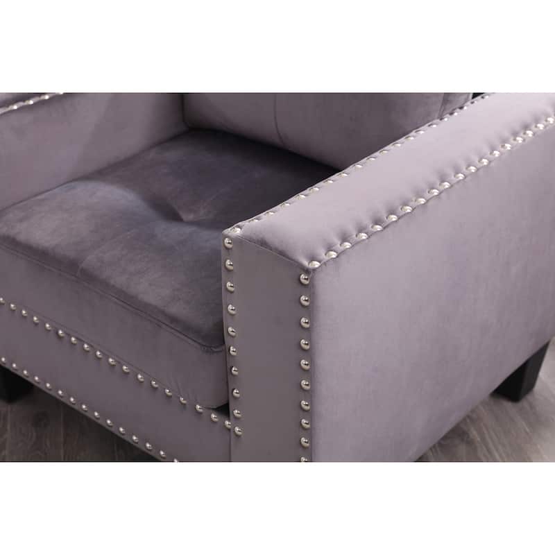 Nailer Velvet Living Room Chair