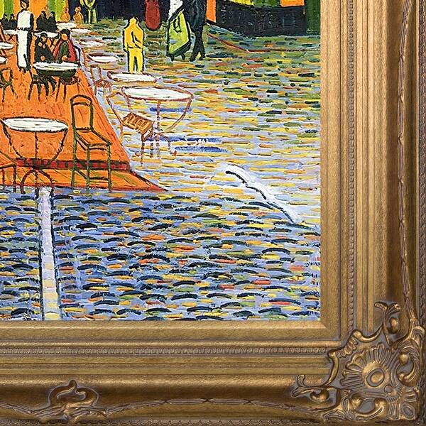 Shop Cafe Terrace At Night By Vincent Van Gogh Framed Hand Painted Oil On Canvas Overstock 11006535