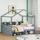 preview thumbnail 12 of 29, Full House Bed with Storage Shelves and Cabinet for Kids Full Grey