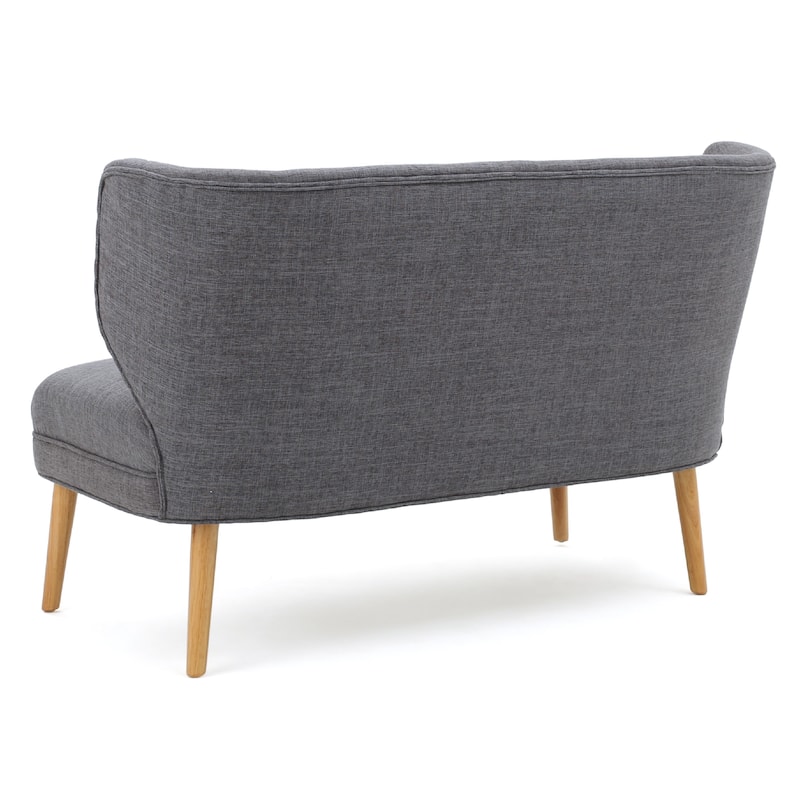 Vens Oversize Chair, Slender Wood Legs, Curved Back Gray, 52 Inch