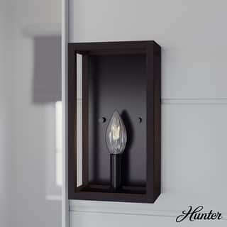 Hunter Squire Manor 1-Light Wall Sconce - Hallway, Bathroom, Bedroom - Modern Farmhouse, Transitional - Damp Rated!