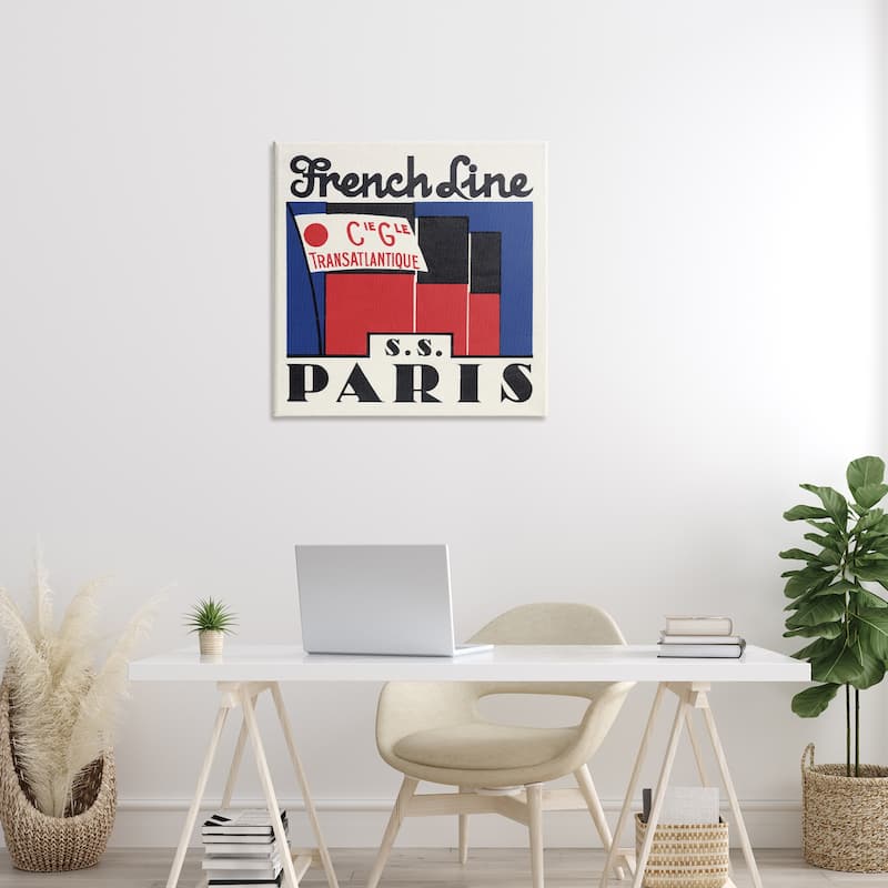 Stupell SS Paris Vintage Banner Canvas Wall Art Design By Phillipa Katz