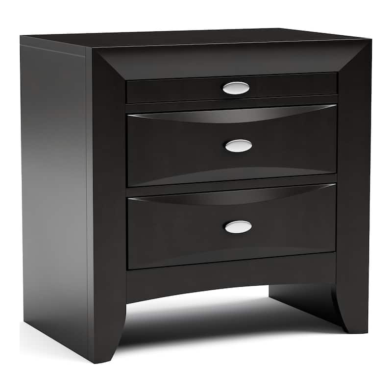 Furniture of America Brent Traditional Wood 3-Drawer Nightstand