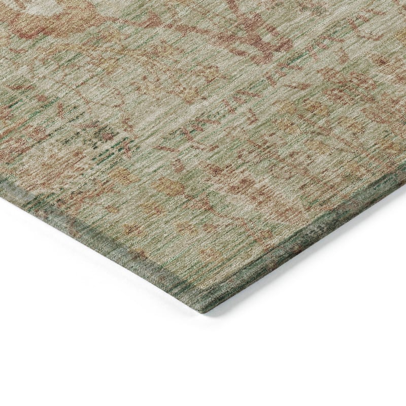 Machine Washable Indoor/ Outdoor Vintage Traditional Chantille Rug