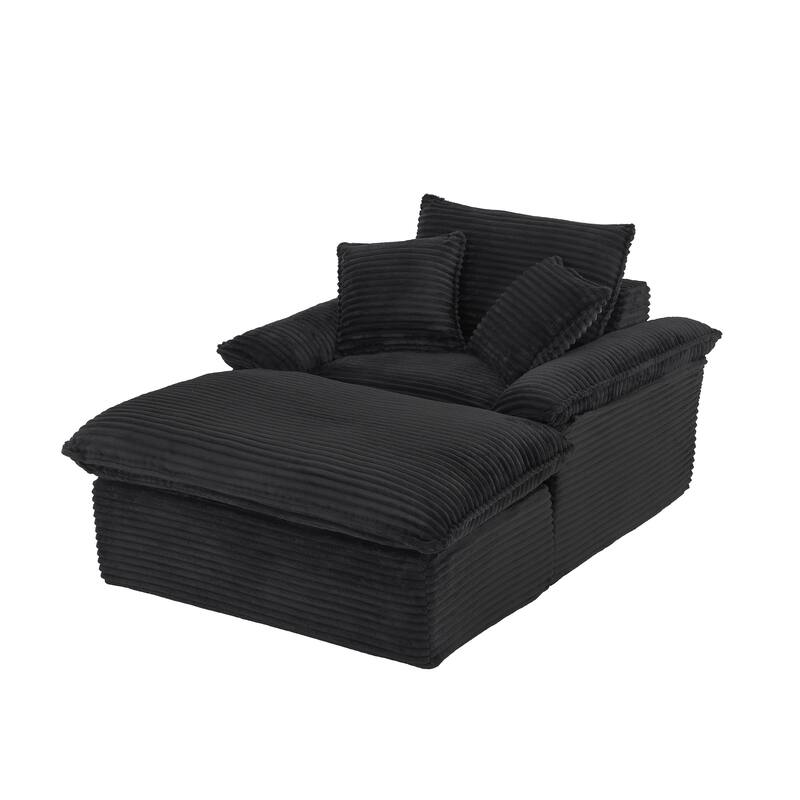 51.97" Modern Comfortable Cushioned Compression Single Sofa with Footrest