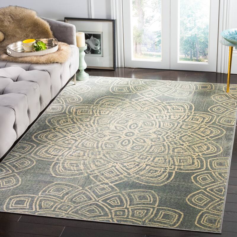 SAFAVIEH Constellation Vintage Boho Trula Modern Abstract Viscose Rug - 8' x 11'2" - Light Grey/Multi - Rectangle