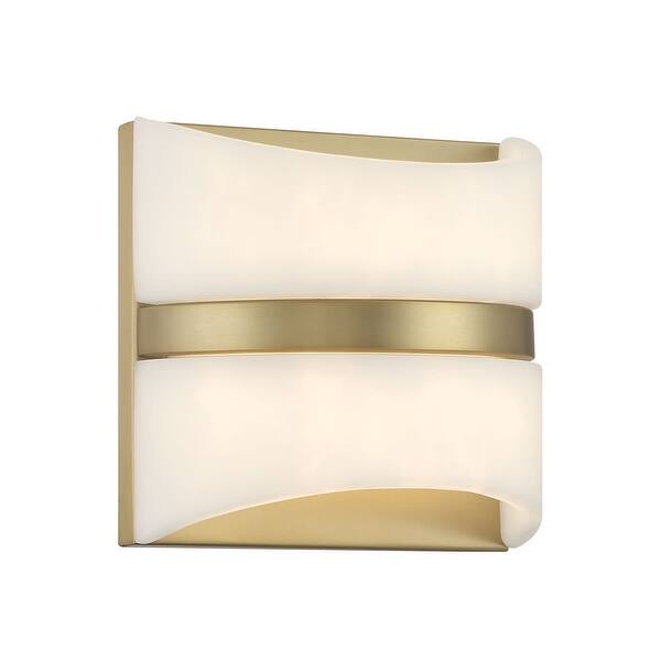 slide 2 of 7, Minka Lavery 821-L Velaux 7" Tall LED Wall Sconce with Faux Alabaster