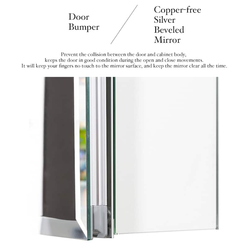 Rectangular Aluminum Recessed Mount /Surface Mount Medicine Cabinet with Mirror