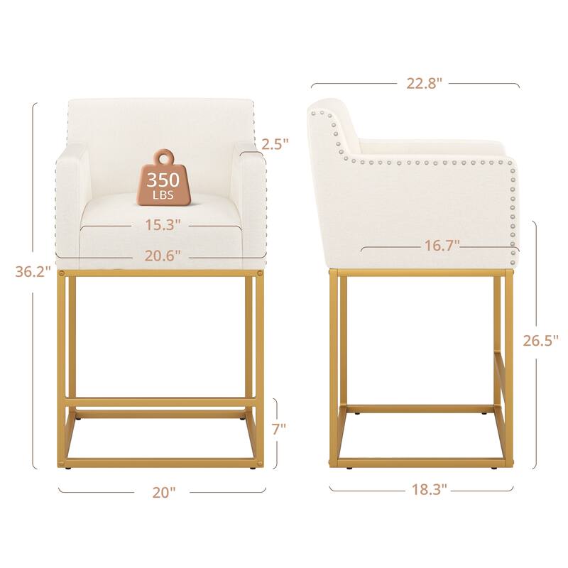 Modern Counter Height Bar Stools Fabric Upholstered Counter Stool