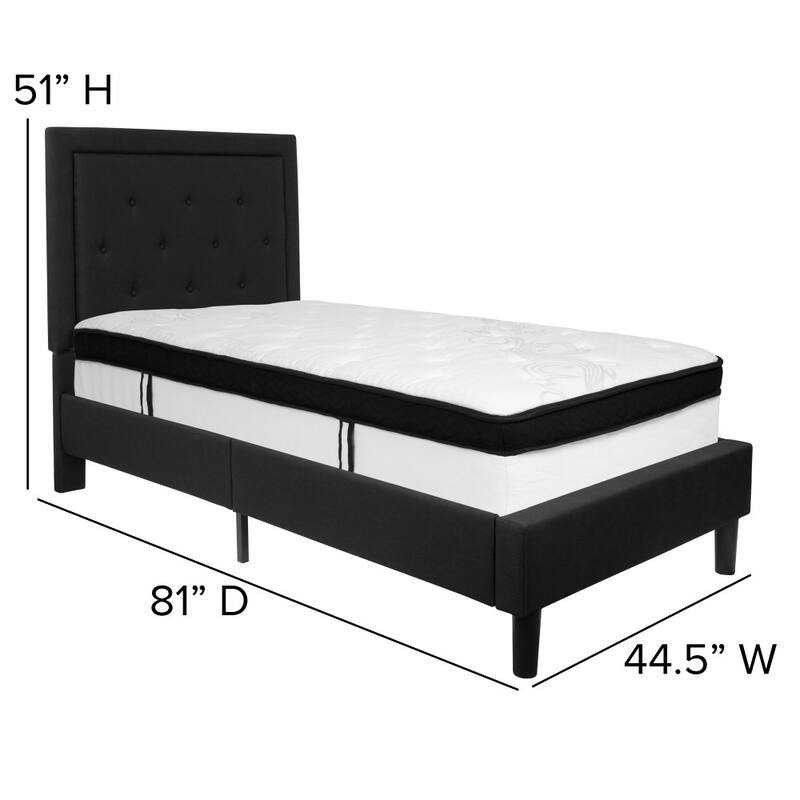 Panel Tufted Platform Bed and Memory Foam Pocket Spring Mattress
