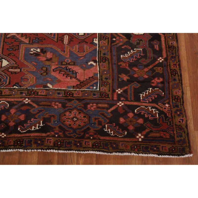 Hand Knotted Oriental 100% Wool Carpet Traditional Medallion Red Heriz Area Rug - 12' 8'' X 9' 10''