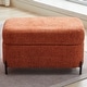 preview thumbnail 17 of 34, 30.3" Fabric Storage Ottoman，Upholstered Footrest with Adjustable Cover and Metal Legs