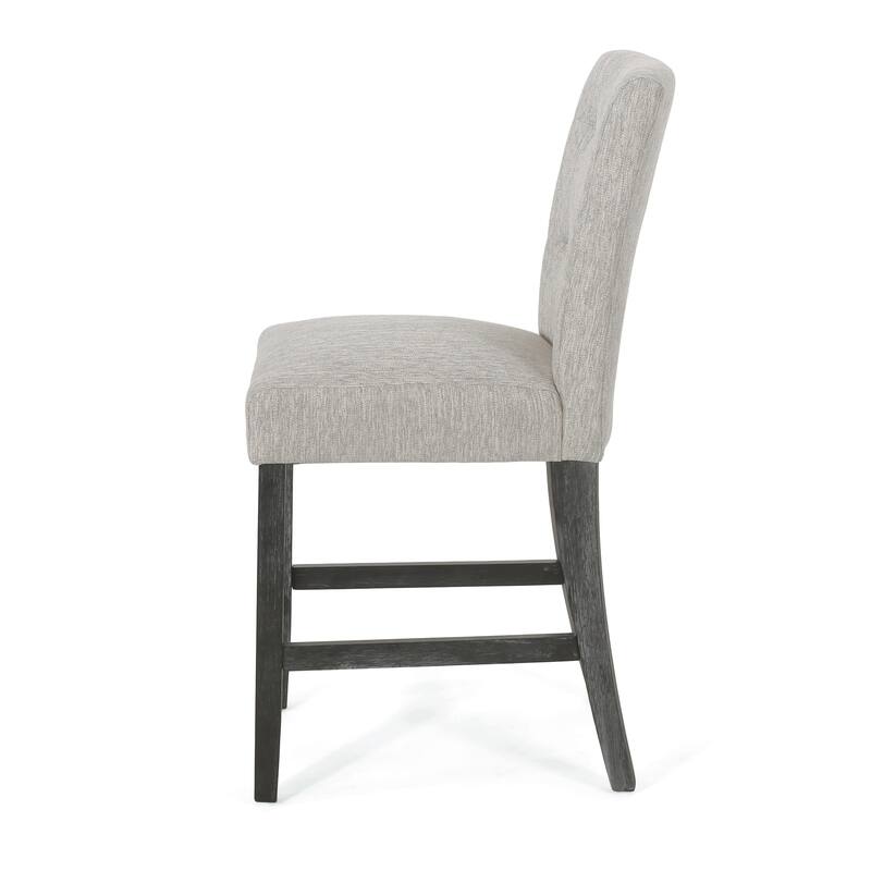 Contemporary Fabric Button Tufted 26 Inch Counter Stools, Set of 2