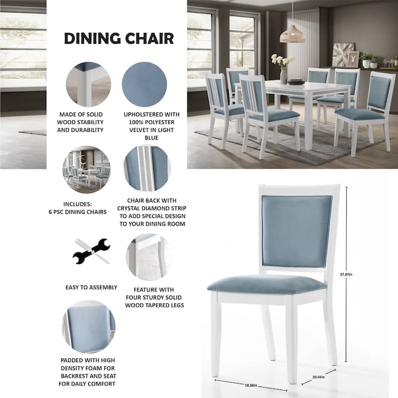 CraftPorch Luxurious Crystal Diamond Strip Dining Chairs (Set of 6)