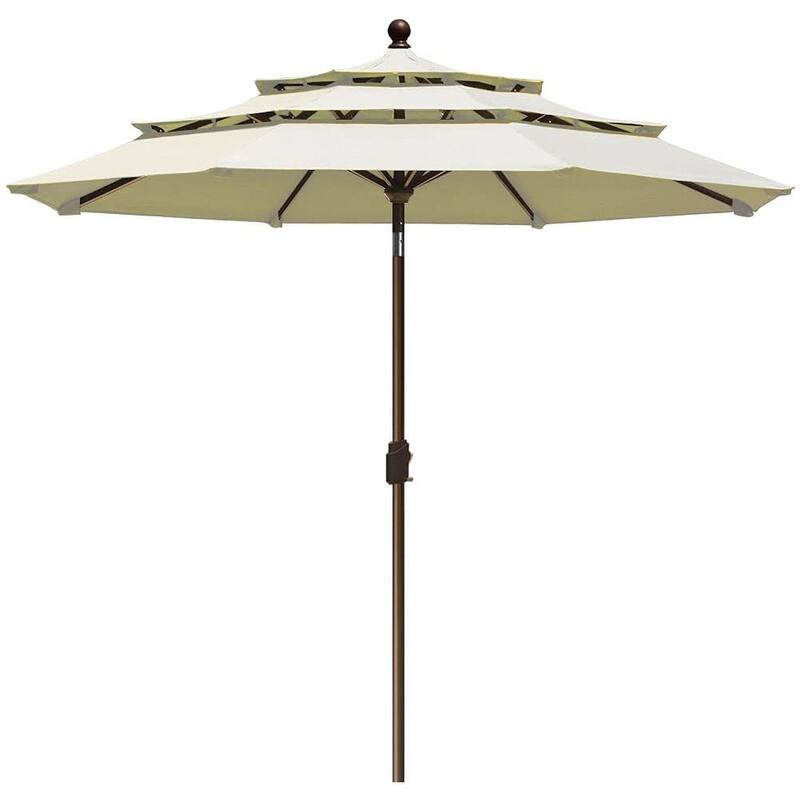 Tradesparker Multicolor Sunbrella 9ft/10x6.5ft Patio Market Outdoor Table Umbrella