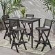 preview thumbnail 4 of 33, Polaris 45-inch 5-piece Outdoor Bar Table Set by Christopher Knight Home