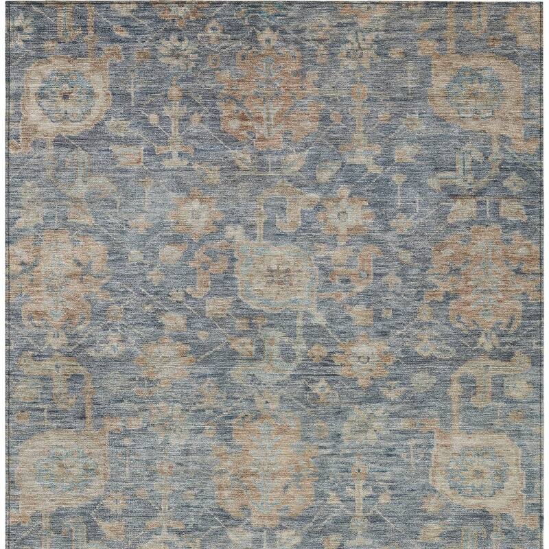 HomeRoots Damask Traditional Rectangle Outdoor Rug