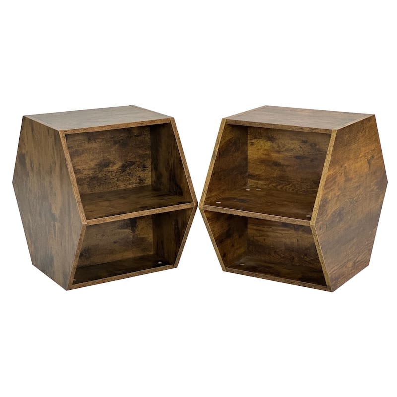 Hexagonal Coffee Table Side Table 2PCS
