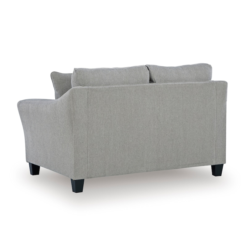 Roundhill Furniture Elaris 2-Piece Living Room Set - Flared Arm Sofa and Loveseat with Chenille Upholstery, Taupe