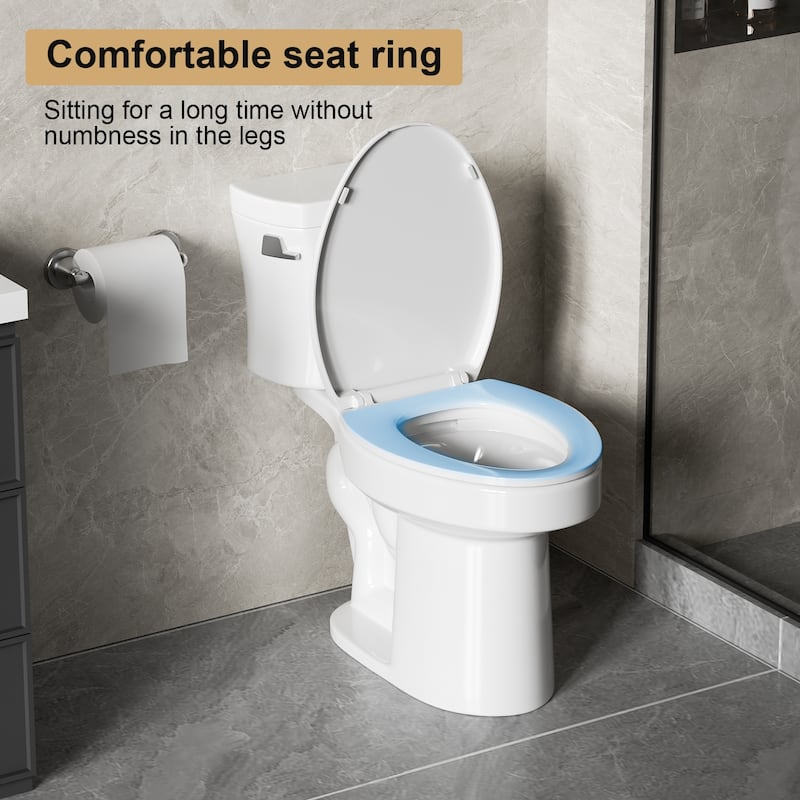1.28 Tornado Flush Two-piece Toilet,Siphonic Side Press Single Flush,17"ADA Comfort Chair Height Seat,S-trap 12",Rimless Bowl