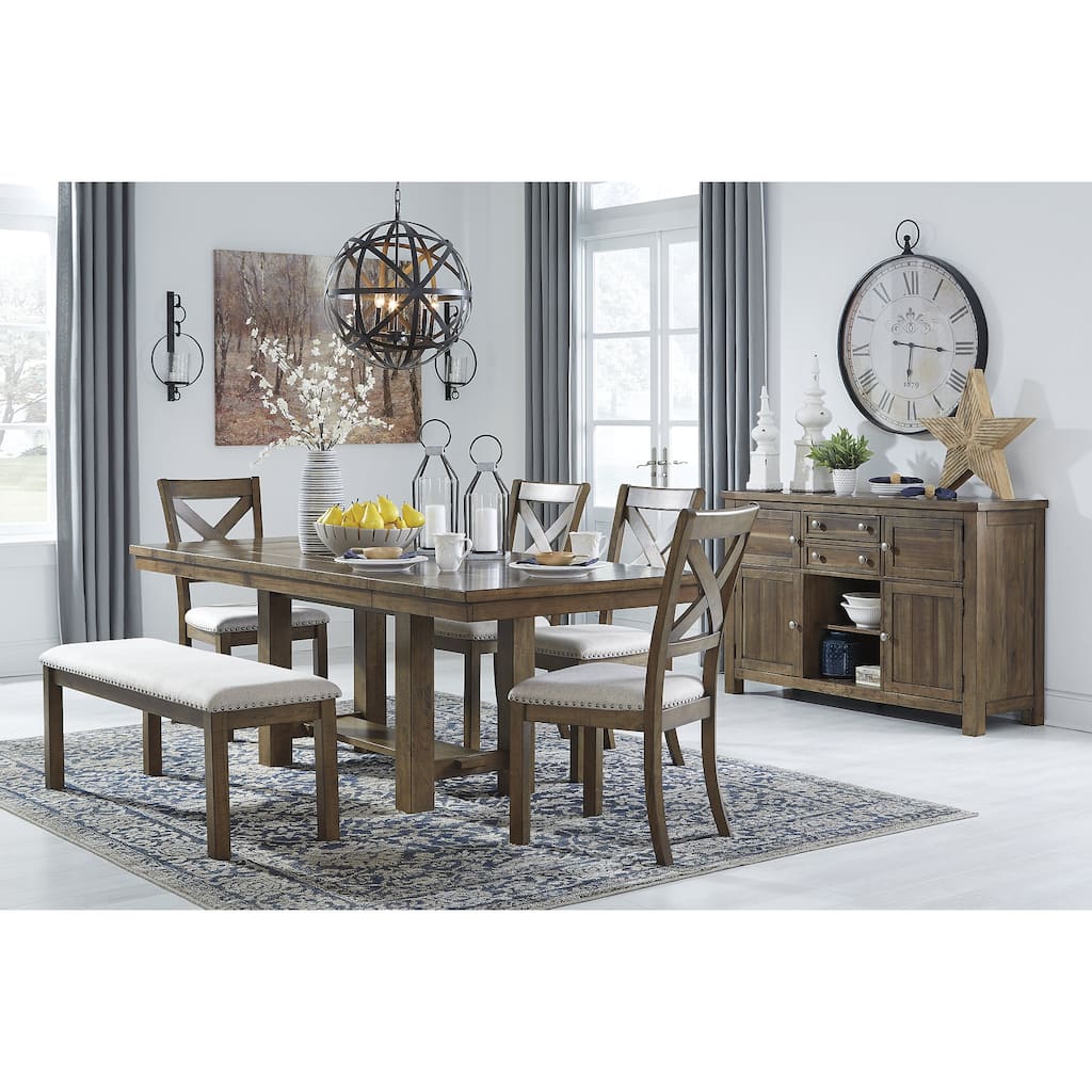 Signature Design by Ashley Moriville Grayish Brown 6-Piece Dining Package