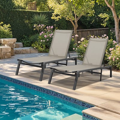 2-piece 5-Position Reclining Folding Lounge Chair – Adjustable Backrest & Portable Relaxation