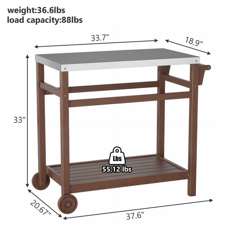 Multi-functional Outdoor Cart: Ideal for Pizza Ovens, Grilling, and Dining -RV carts