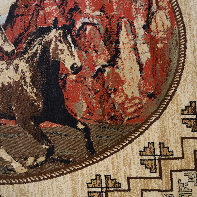 Lodge King Great Escape Wild Horse Multi Area Rug