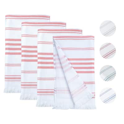 Hammam Hand Towels for Kitchen 16X28 Inch by Ample Decor - 4 Piece