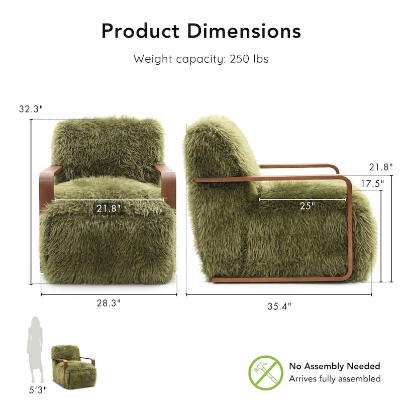 Furniture of America Neyra Modern 28-inch Faux Fur Accent Arm Chair