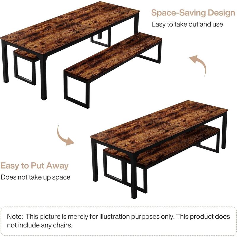 78.7" Rectangle Wood Dining Table, Long Kitchen Table for Living/Dining Room