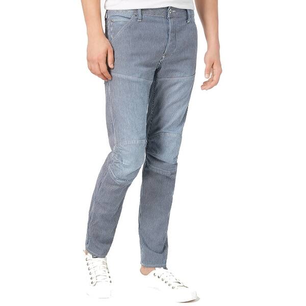 Shop G Star Raw Mens Jeans Blue White Size 31x32 Slim Fit Striped Stretch On Sale Overstock 29008700