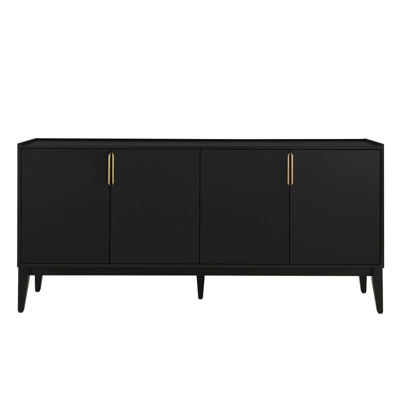 Four-Door Storage Cabinet Wooden Sideboard Cabinet, Adjustable Shelf