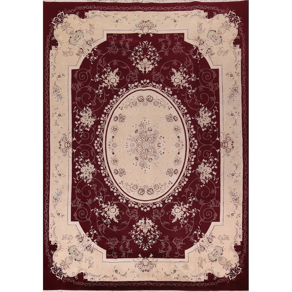 Victorian Style Floral Kashan Turkish Area Rug Machine Made Carpet - 9'9" x 13'3"