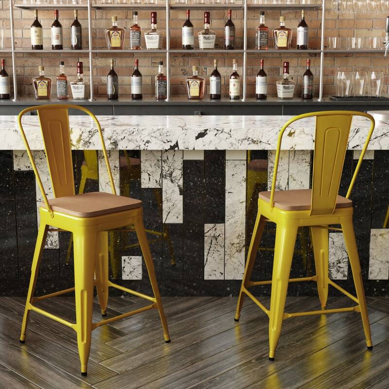 All-Weather Commercial Counter Stool with Removable Back & Poly Resin Seat