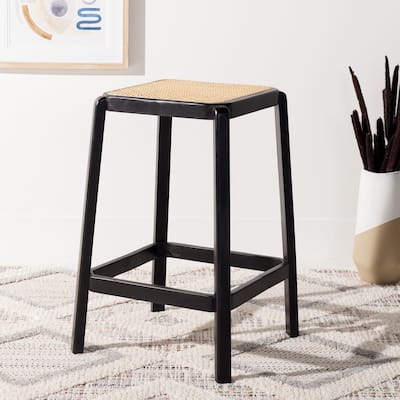 SAFAVIEH Silus Backless Cane Counter Stool - 17" W x 17" D x 25" H