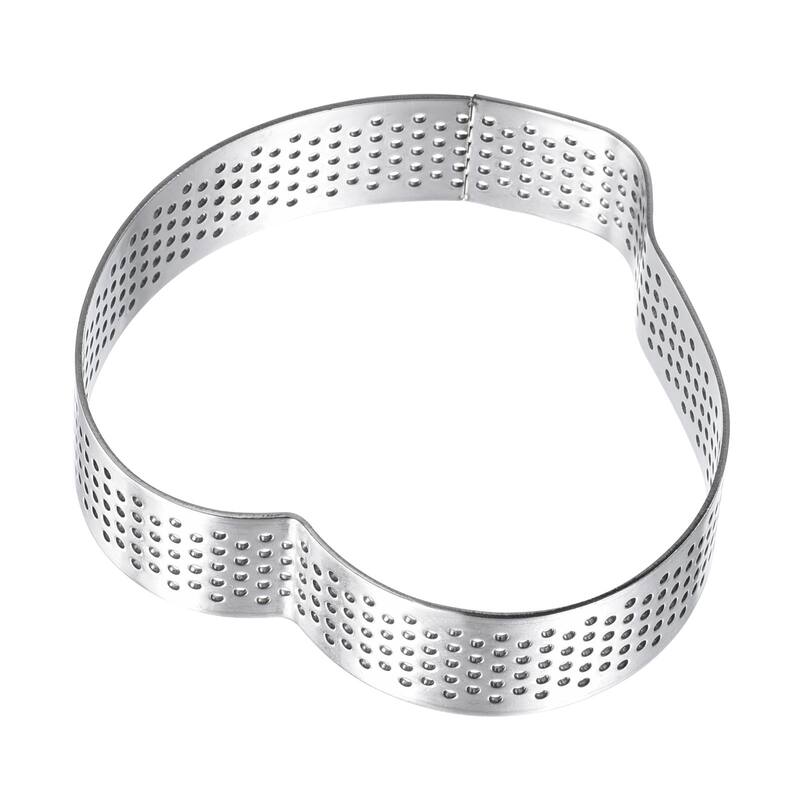 Stainless Steel Cake Ring 3.1" x 3.1" Heart Shaped Baking Mold, Silver
