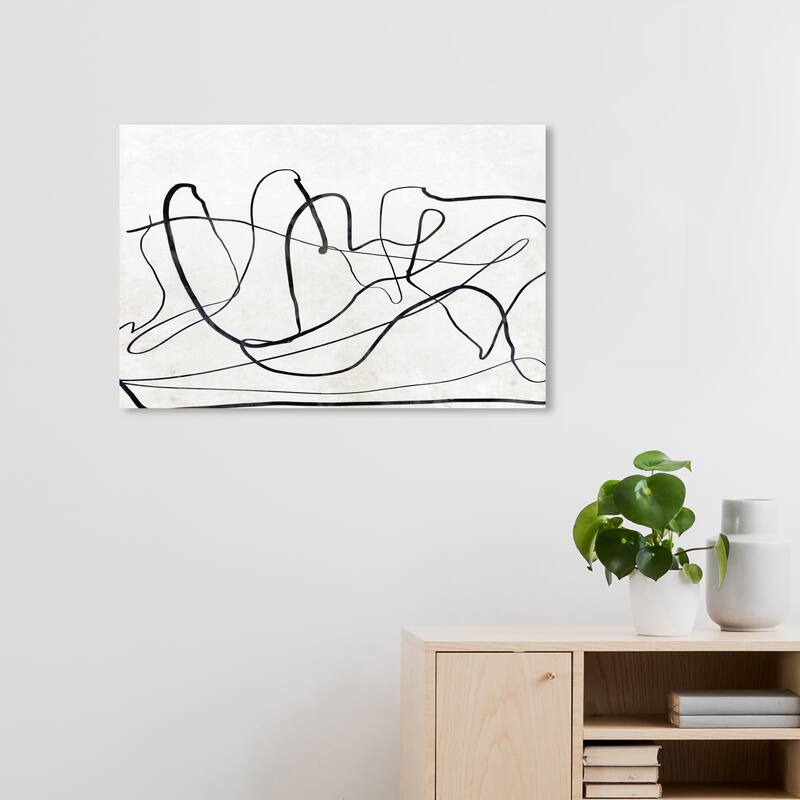 Wynwood Studio Canvas Abstract Right Now Black and Modern & Contemporary Wall Art Canvas Print - 20 x 30