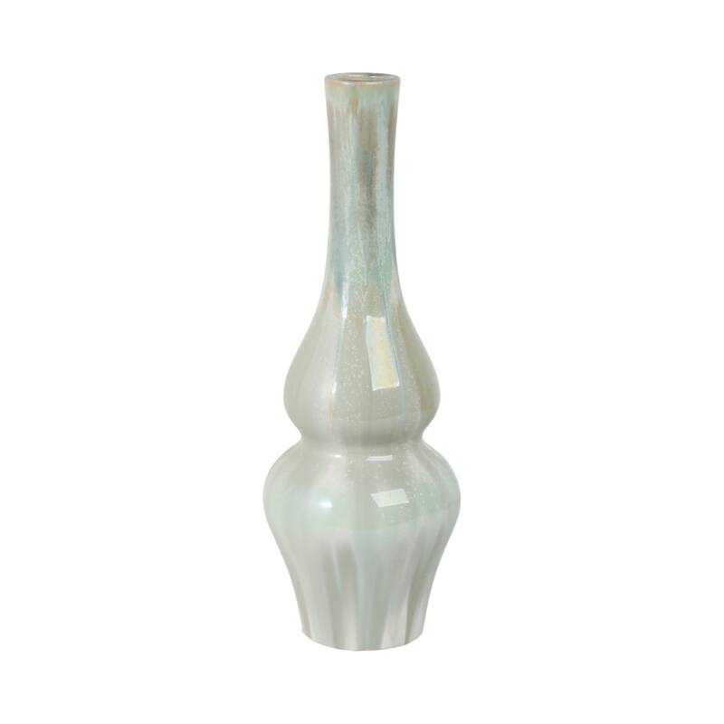 Stoneware Ceramic Vase Tall Sculptural Silhouette Glazed Finish Modern