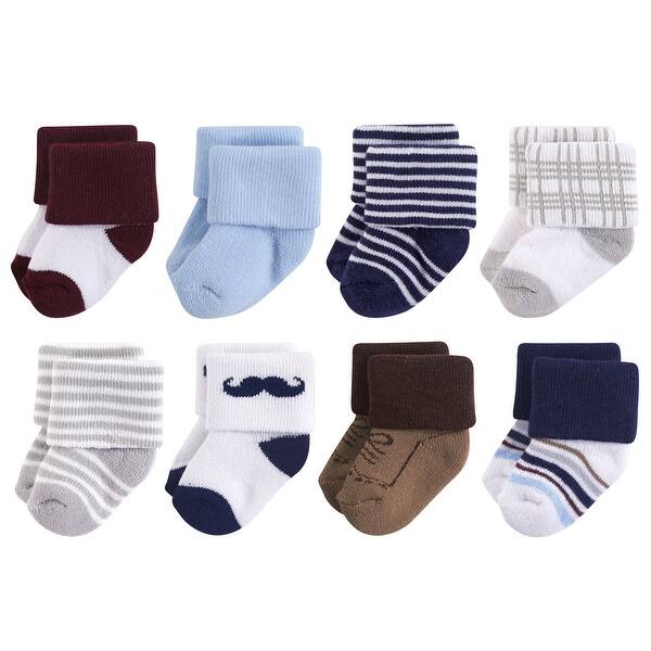 slide 1 of 1, Little Treasure Baby Boy Newborn Socks, Dapper Dude 0-6 Months - Dapper Dude 8-Pack