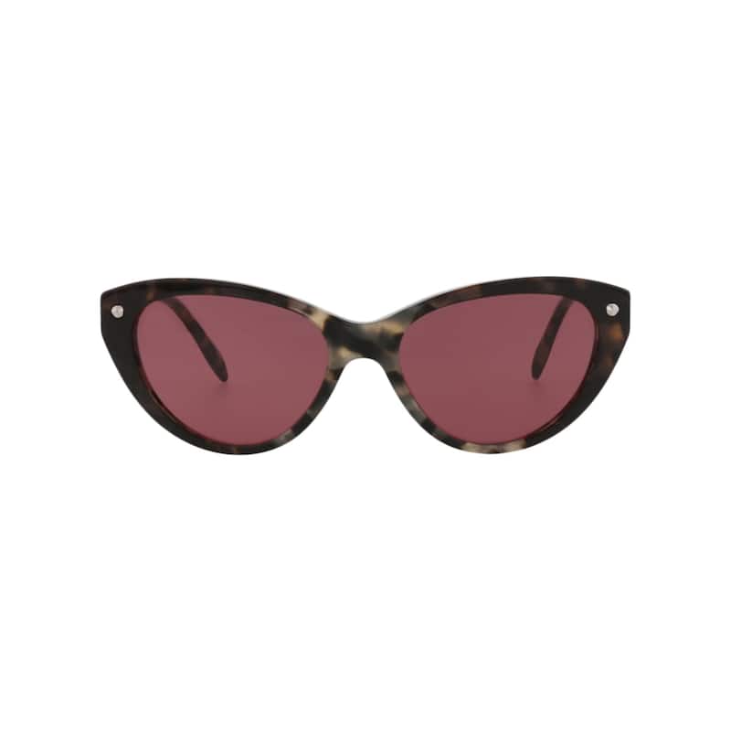 Alexander McQueen Cat Eye-Frame Acetate Sunglasses - Havana Havana Violet - Brown - Purple Lens