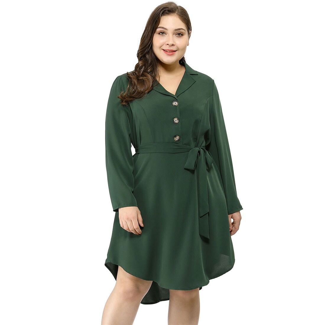plus size green shirt dress
