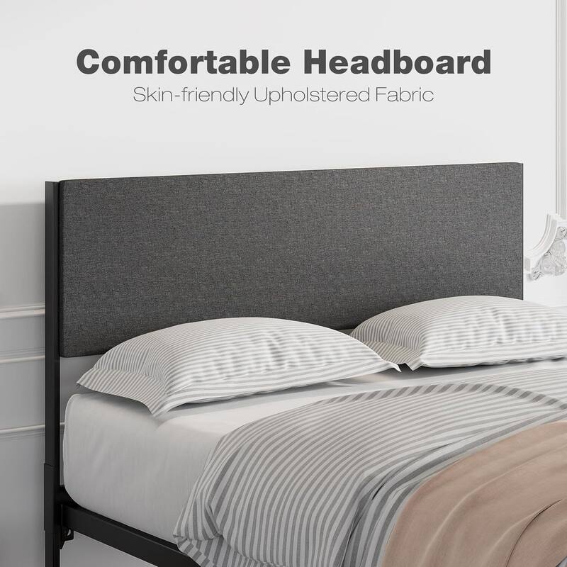 Bed Frame with 2 Storage Drawers Upholstered Platform Bed Frame