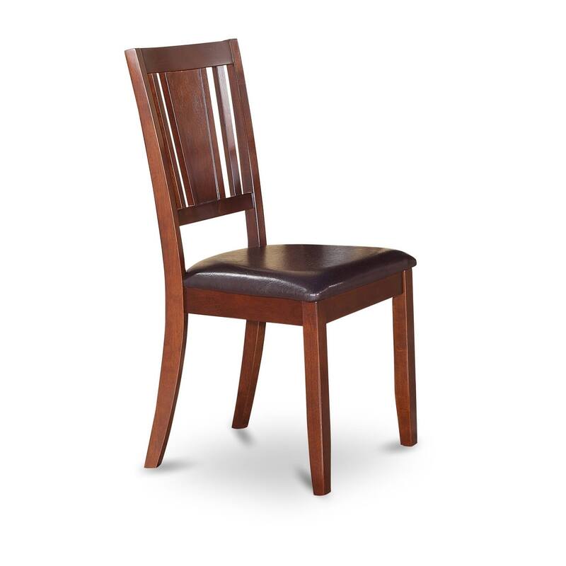 East West Furniture Dining Room Furniture Set- A Round Dining Table and Faux Leather Chairs, Mahogany(Pieces Options)