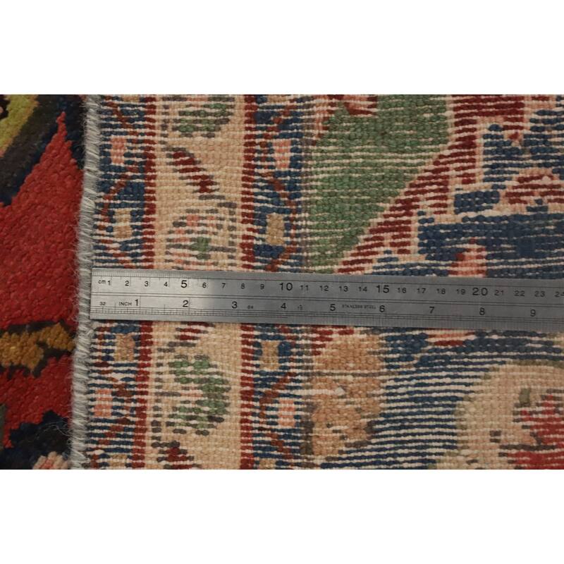 Hand Knotted Oriental 100% Wool Carpet Traditional Floral Oranges & Rust Tabriz Runner Rug - 9' 0'' X 3' 2''